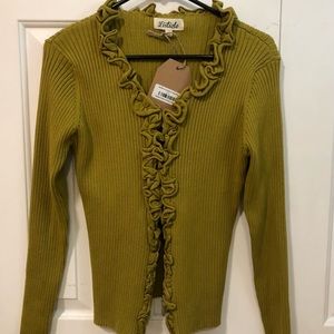 NWT sweater. Unique style and color cardigan.